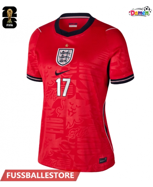 Günstige England Morgan Rogers #17 Auswärtstrikot Damen WM 2026 Kurzarm